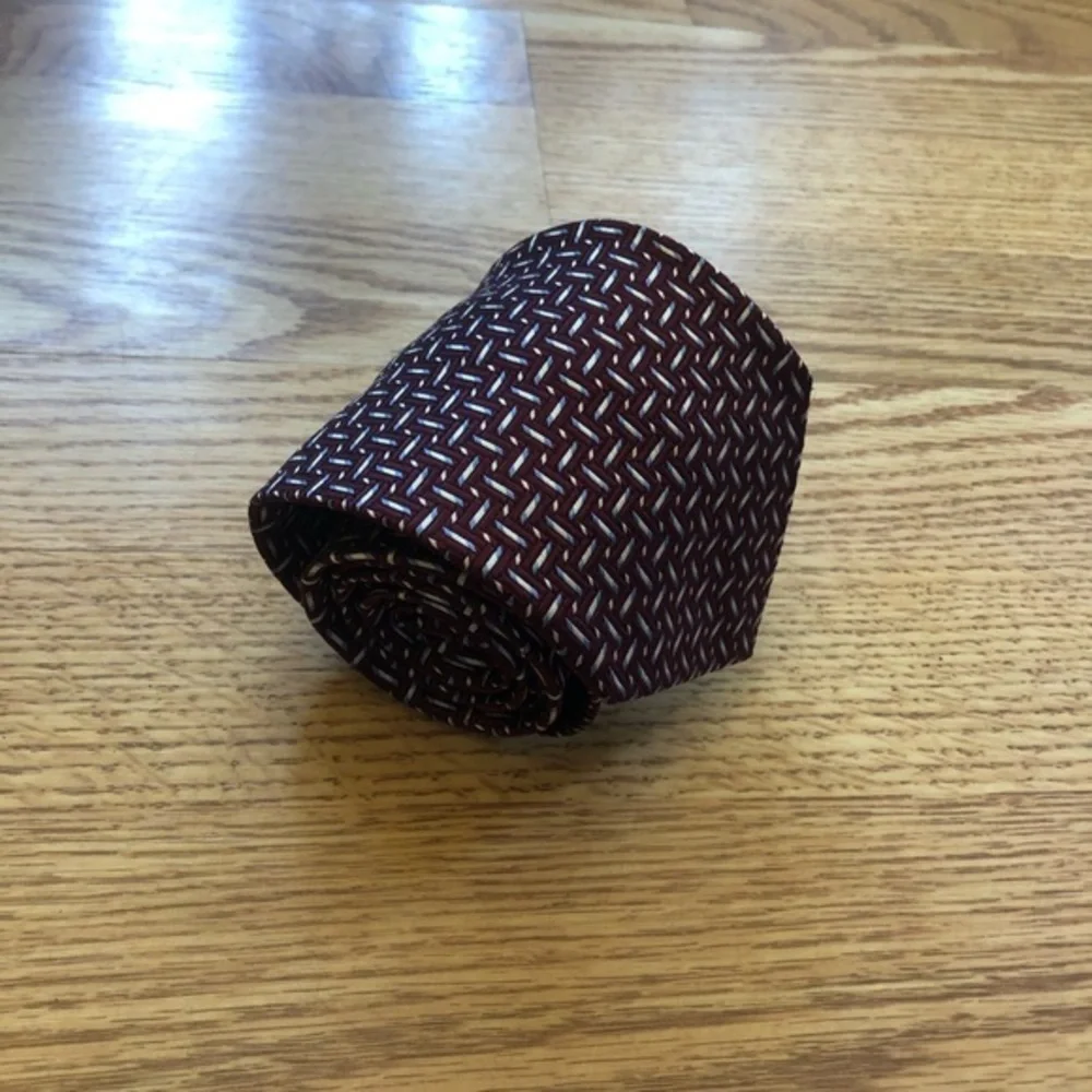 Canali Red Geometric Tie